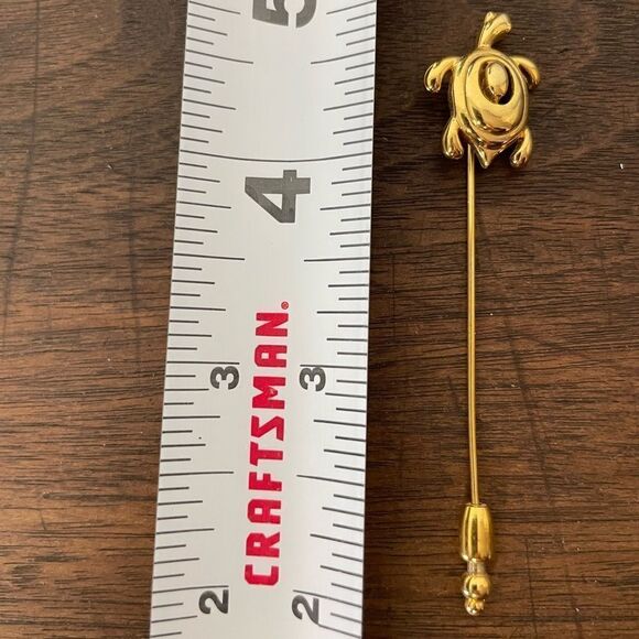 Vintage Trifari Gild Tone Turtle Brooch Stickpin - Picture 2 of 3